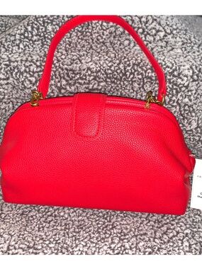 Free Assembly New with tags Cherry Red Purse 7” X 11 1/2”